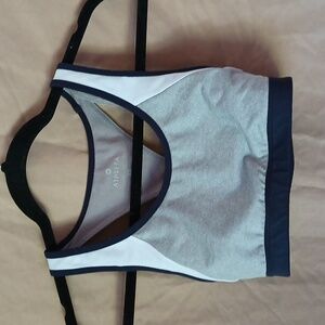 Athleta  Sports Bra Black Grey  White